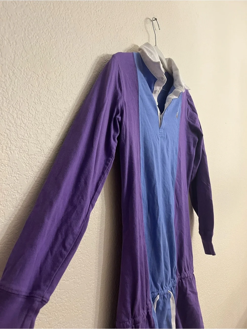 Ralph Lauren White-Collar Blue Rugby Shirt Dress